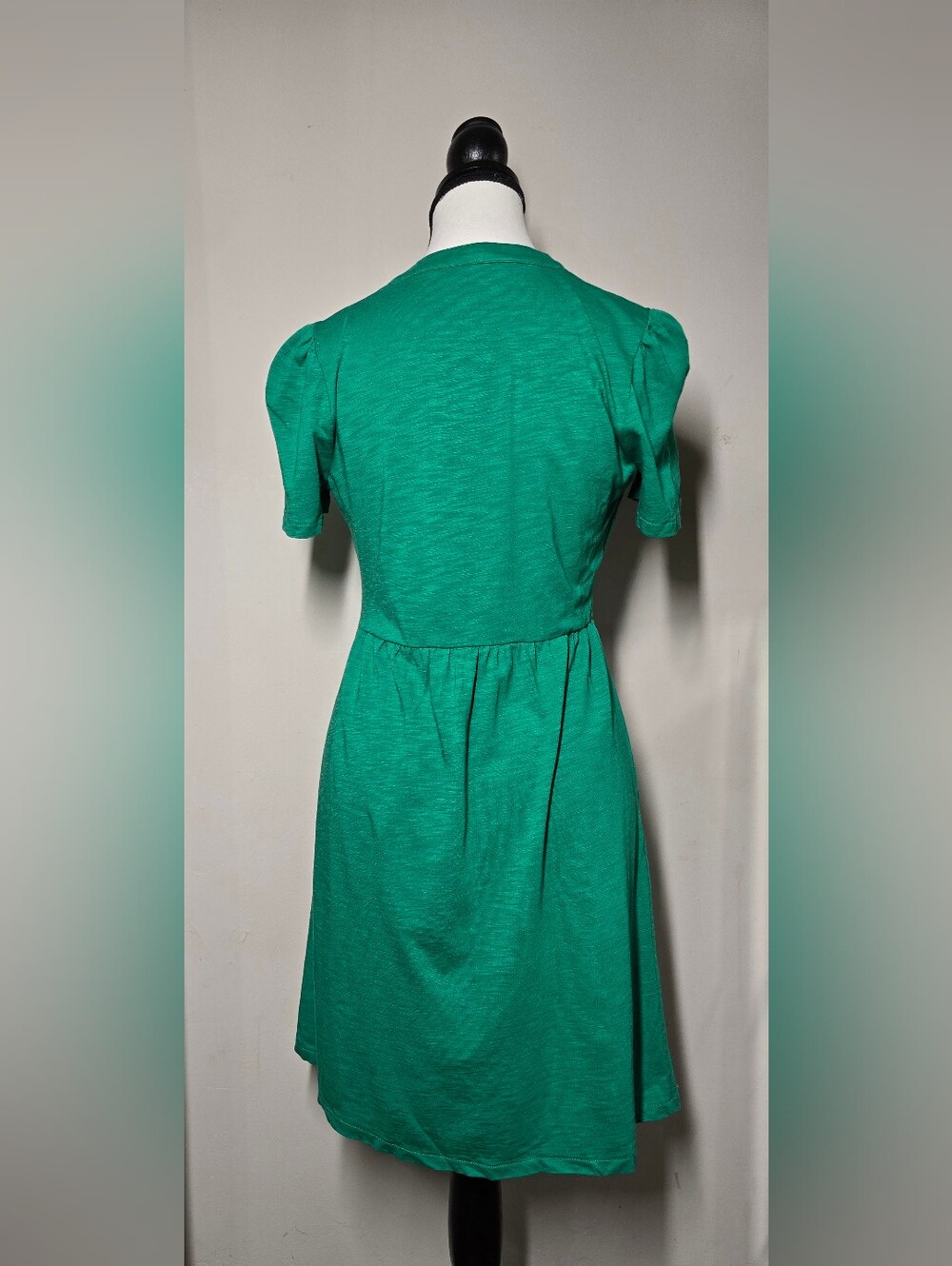 Boden Naomi Green V-Neck Short Sleeve Jersey Dress Pockets Knee 4R Length - Picture 10 of 14